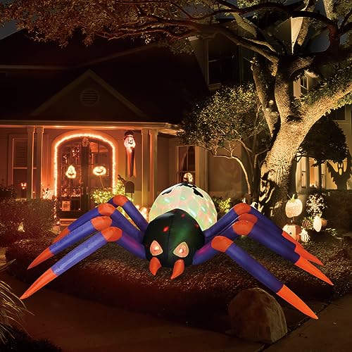 Halloween Inflatables Grim Reaper, Spooky Ghost with Sounder Outdoor Decorations, Double-Sided Design