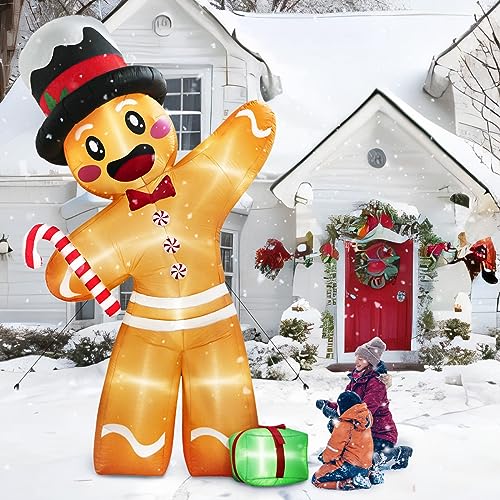 12FT Gingerbread Man Christmas Inflatables, Christmas Inflatables Outdoor Decorations,