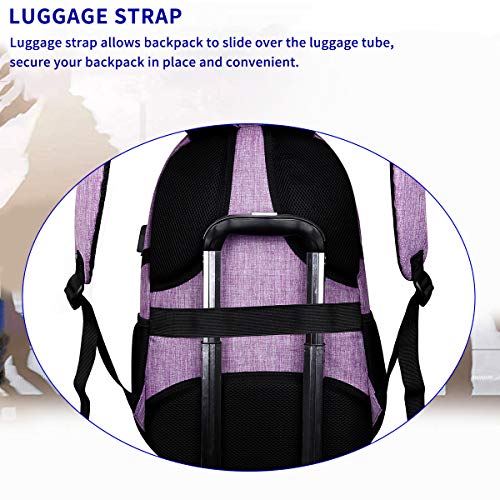 Anti Theft Laptop/Travel Backpacks Bookbag w/ USB Charging Port Fits 15.6 Inch Laptop