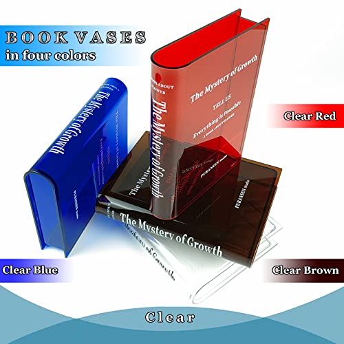 Book Vase for Flowers, Acrylic Clear Book Flower Vase, A Book About Flowers Vase, Unique Home/Bedroom