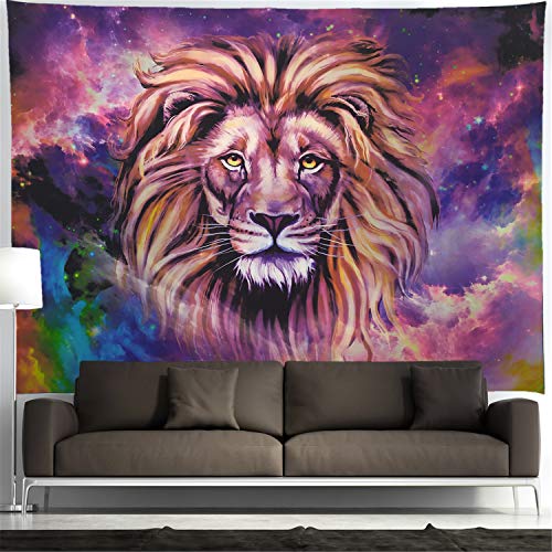 Starry Sky Lion Tapestry for Wall Decoration