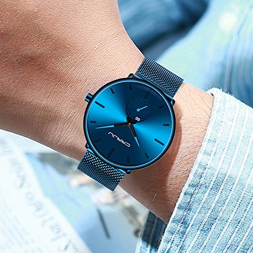 Ultra Thin Wrist Watches for Men Fashion Classic Waterproof Stainless Steel Band