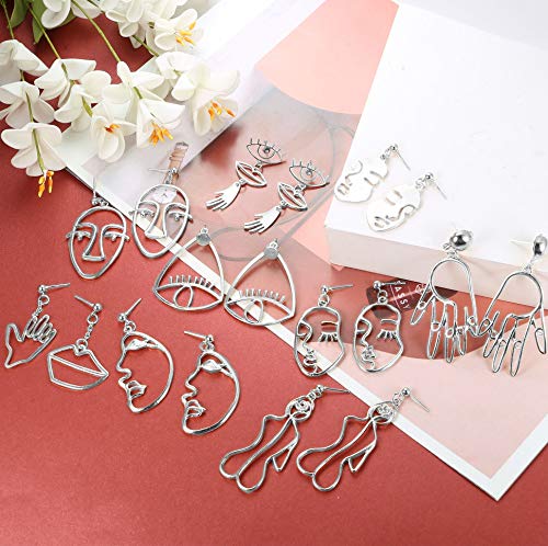 9 Pairs Face Hand Earrings for Women