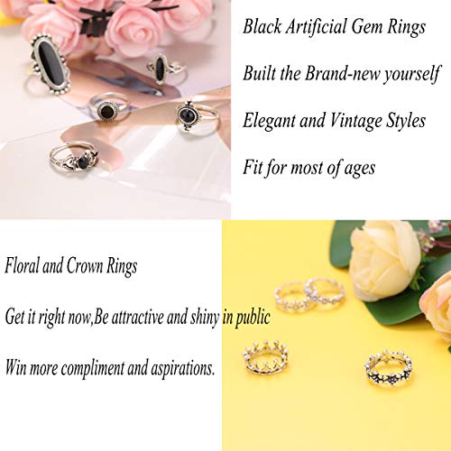 Stackable 118 Pcs Knuckle Rings Set Vintage Hollow Rings for Women