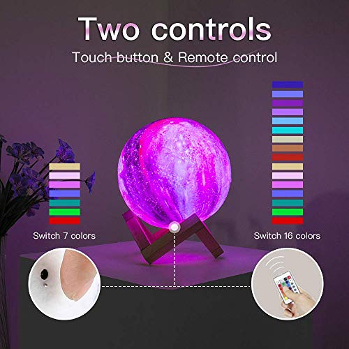 3D Moon Galaxy LED Lamp/Night Light 5.9 inch 16 Colors