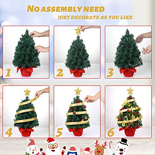 22’’ Mini Christmas Tree Set w/ 50 LED Lights & 39 Pcs Ornaments