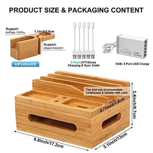 Bamboo Charging Station for Multiple Devices