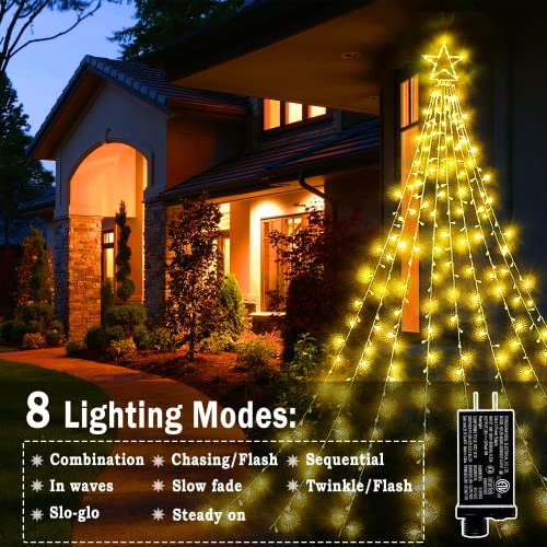 344 LED 8 Modes Christmas Decorations Waterfall Lights