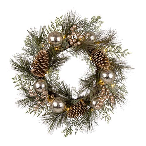 24 Inch Prelit Christmas Wreath Decoration