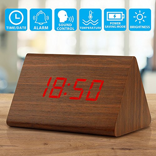 Wooden LED Alarm Digital Desk Clock