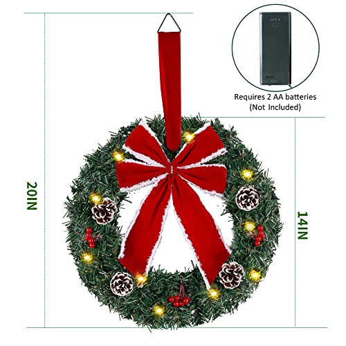 Set of 3 Lighted Christmas Wreath