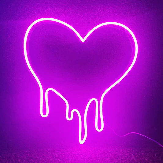 Dripping Heart Neon Sign for Wall Decoration