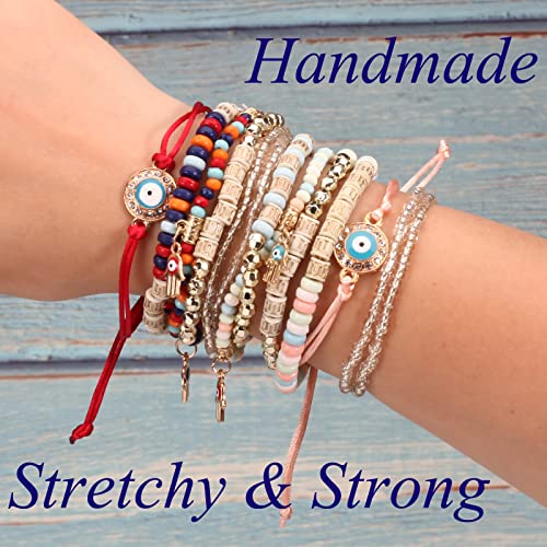 6 Set Bohemian Stretch Bracelets for Women