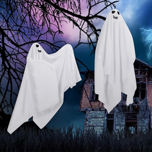 Halloween Hanging Ghost Outdoor Decorations,  Cute Hanging Ghosts Halloween Decor Outdoor,