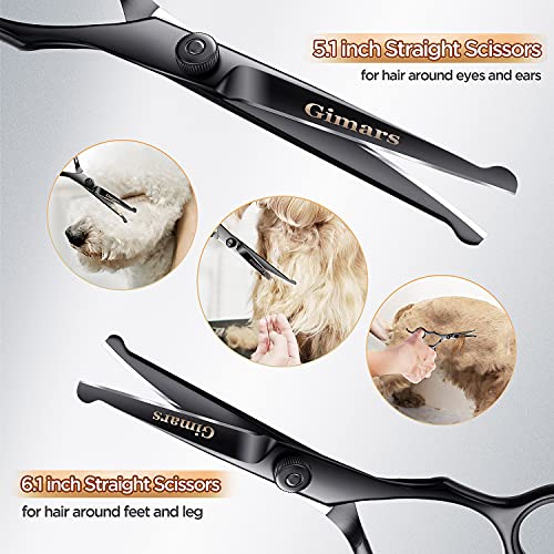 4CR Stainless Steel Safety Round Tip 6 in 1 Professional Dog Grooming Scissors Kit