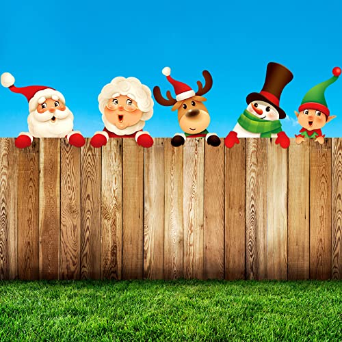 5 Pcs Christmas Fence Peeker Decoration