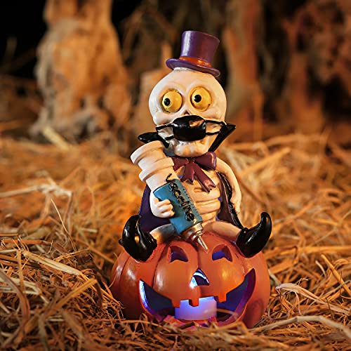 5.7-inch Resin Halloween Pumpkin Decoration, w/ LED Lights