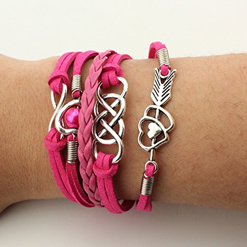 16pcs Vintage Multilayer Woven Leather Alloy Owl Braided Infinity Bracelets for Women