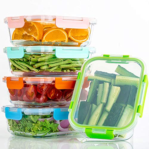 [10-Pack] Glass Food Storage Containers