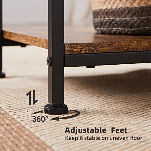 End Table with Storage Shelf for Sofa Couch