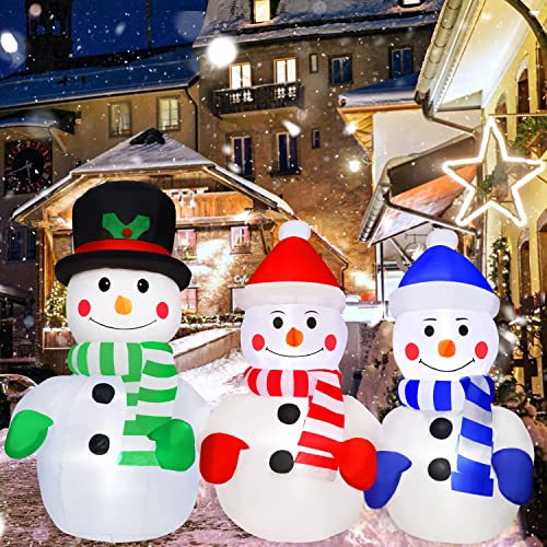 5.7FT Christmas  Snowman Family Inflatables Blow Up Yard Decoration