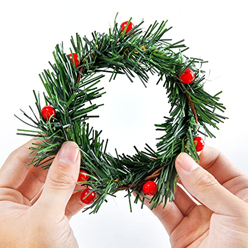 12 Pcs Christmas Candle Rings Wreath