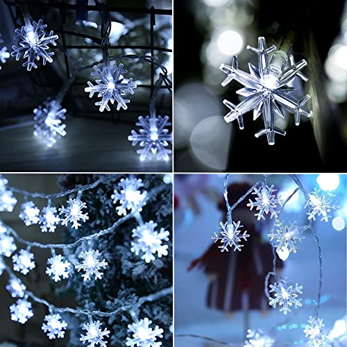 2 Pack Christmas Snowflakes Lights -  50LED 24FT