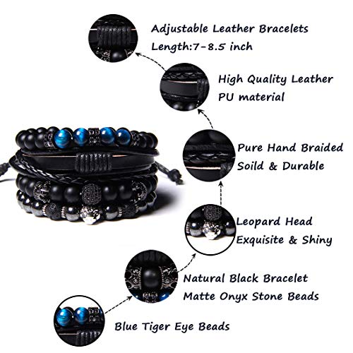 Braided Leather Bracelets for Men Women