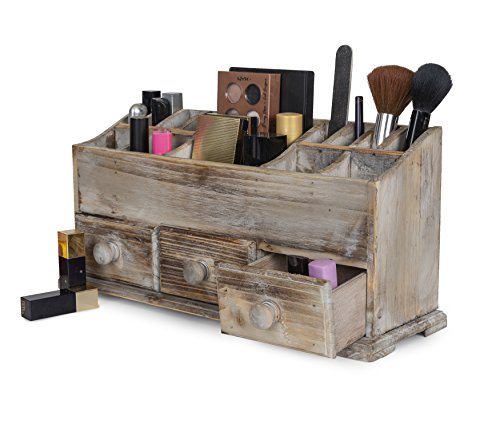 Vanity Drawer Beauty Organizer 3 Drawers - Wooden Cosmetic Storage Box