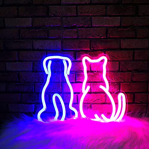 LED Neon Sign Cat Dog Night Light 11.7"