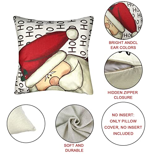 Set of 4 Christmas Throw Pillow Covers 18x18 Inch