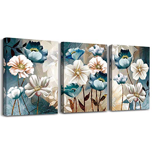 3 Piece Lotus Flower Canvas Wall Art for Home Decoration