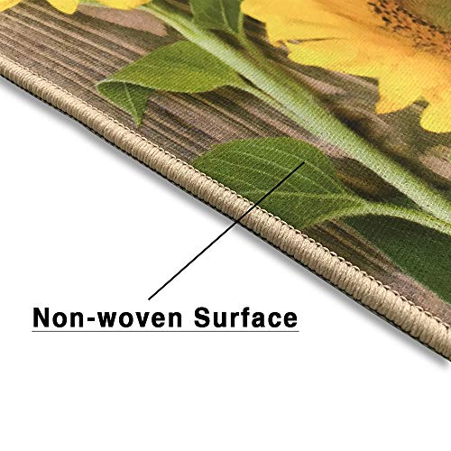 Kitchen Rugs Set of 2  Sunflower Design- Non-Slip