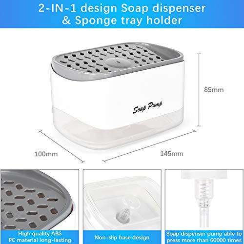 Kitchen Dish Soap Dispenser w/ Sponge Holder