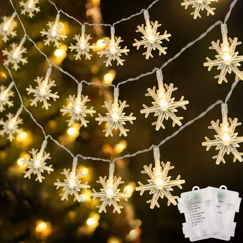 2 Pack Christmas Snowflakes Lights -  50LED 24FT