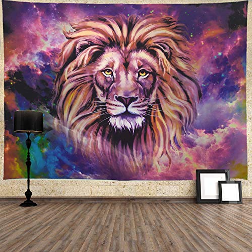 Starry Sky Lion Tapestry for Wall Decoration