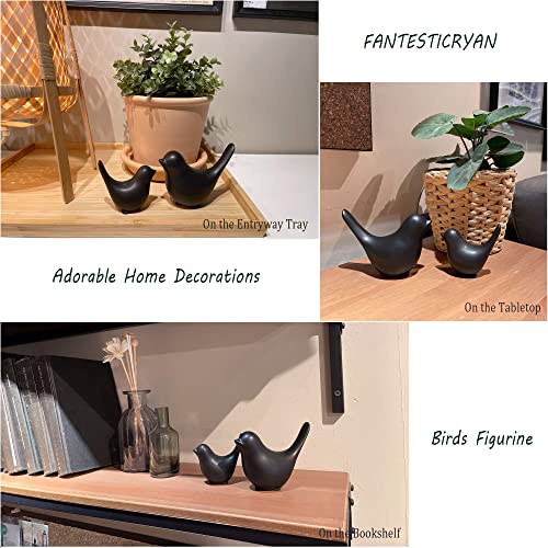 Small Animal Statues Home Decor Modern Style Black Decorative Ornaments for Living Room, Bedroom,