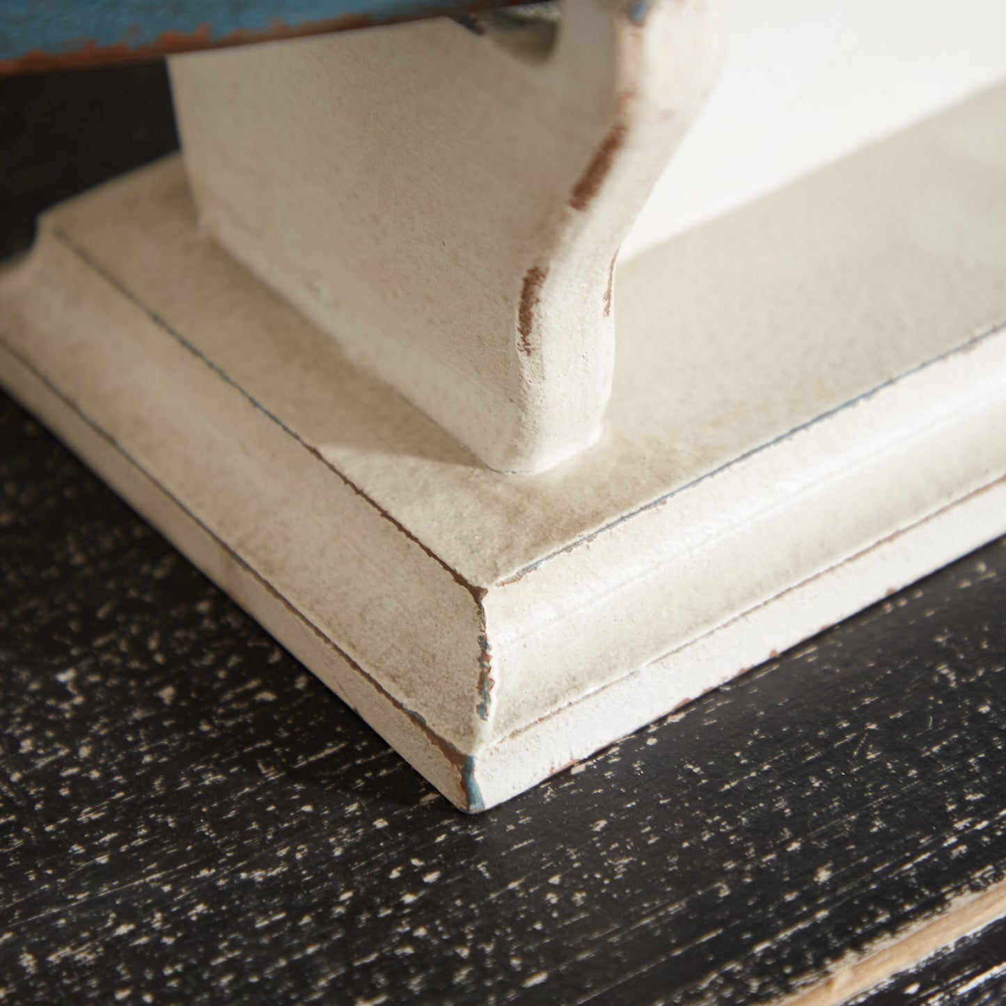 DecMode 22"W, 8"H Wood Coastal Sail Boat Sculpture, Blue