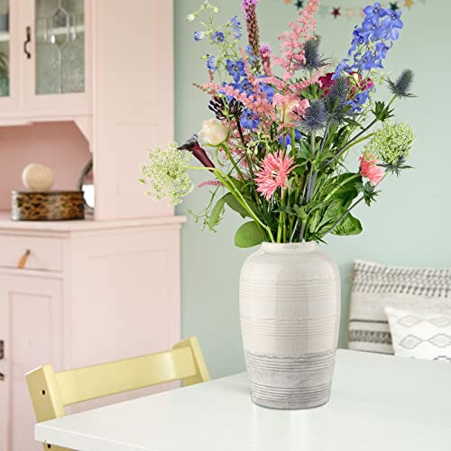 Two-Tone Boho Ceramic Flower Vases