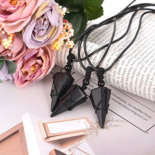 Healing Crystal GemStone Pointed Pendant Necklaces for Men/Women