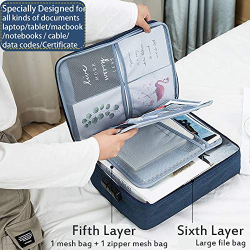 Document Organizer w/ Safe Code Lock & Storage Pouch