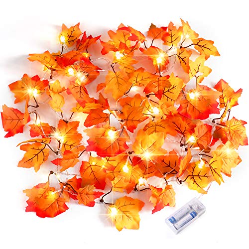 Maple Leaves  Thanksgiving Decorations Lighted Fall Garland