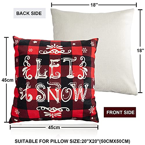 Set of 4  Christmas Throw Pillow Covers 18 x 18