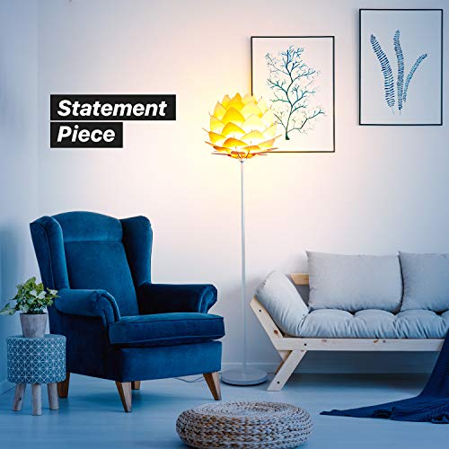 LED Floor Lamp, Great w/ Multi-Panel Wooden Shade