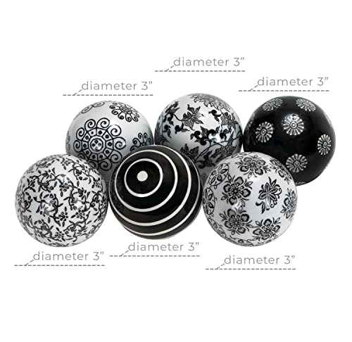 Ceramic Orbs & Vase Filler w/ Assorted Patterns, Set of 6