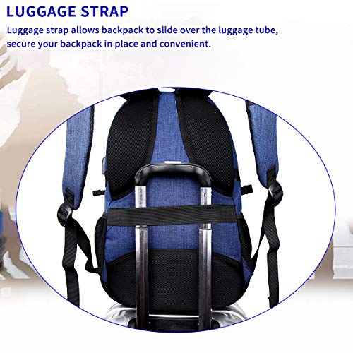 Anti Theft Laptop/Travel Backpacks Bookbag w/ USB Charging Port Fits 15.6 Inch Laptop