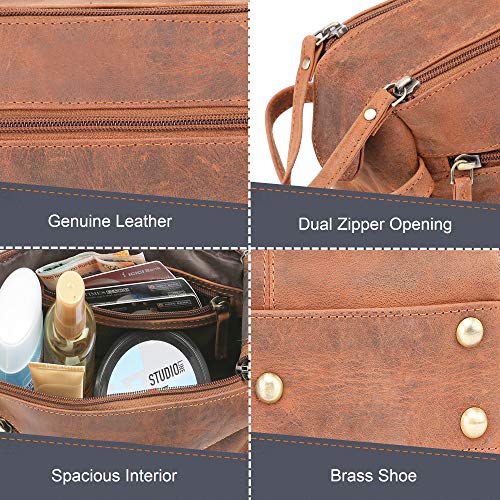 Leather Toiletry Bag - Hygiene Organizer Travel Kit