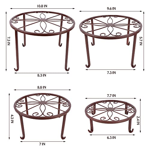 4 Pack Heavy Duty Metal Plant Stands for Flower Pot