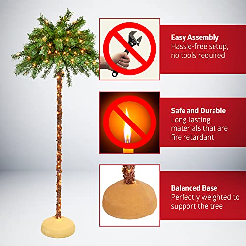 Christmas Pre-Lit Artificial Palm Tree with 150 UL-Listed Clear Lights