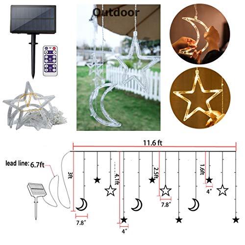 Star Solar Lights 138LED  Christmas Curtain Lights Decoration